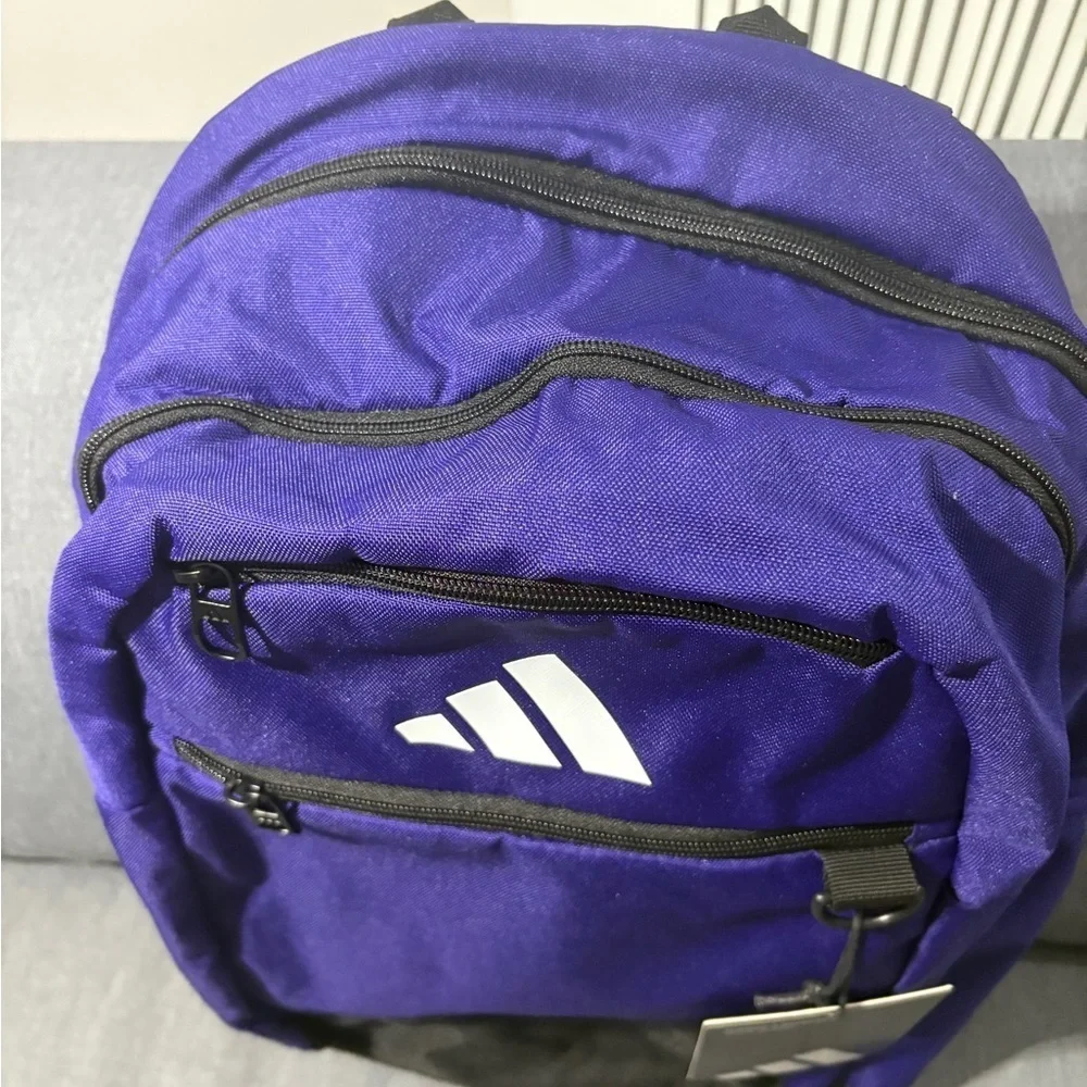 Adidas Men's Backpack in Vibrant Purple and Black